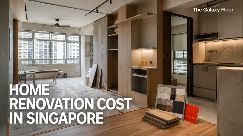 Singapore HDB home renovation showing materials and work related to renovation cost in Singapore